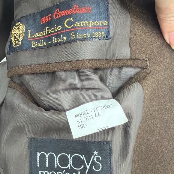 Tasso Elba Camelhair Men Blazer Sz 44L Chocolate Quiet Luxury Old Money Heritage - Picture 14 of 14